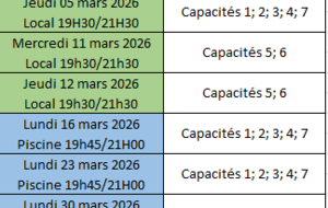 RIFAP Piscine capacités 1;2;3;4;5;6;7 (Evaluation)
